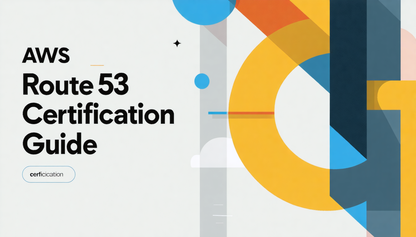 AWS Route 53 Certification Guide — Wide cinematic hero banner, 16:9, hero subject offset with negative space for an overlaid headline